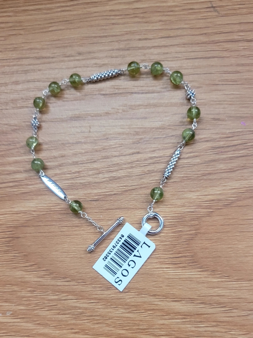 LAGOS Caviar Icon Peridot Bead Toggle Bracelet Sz. 7